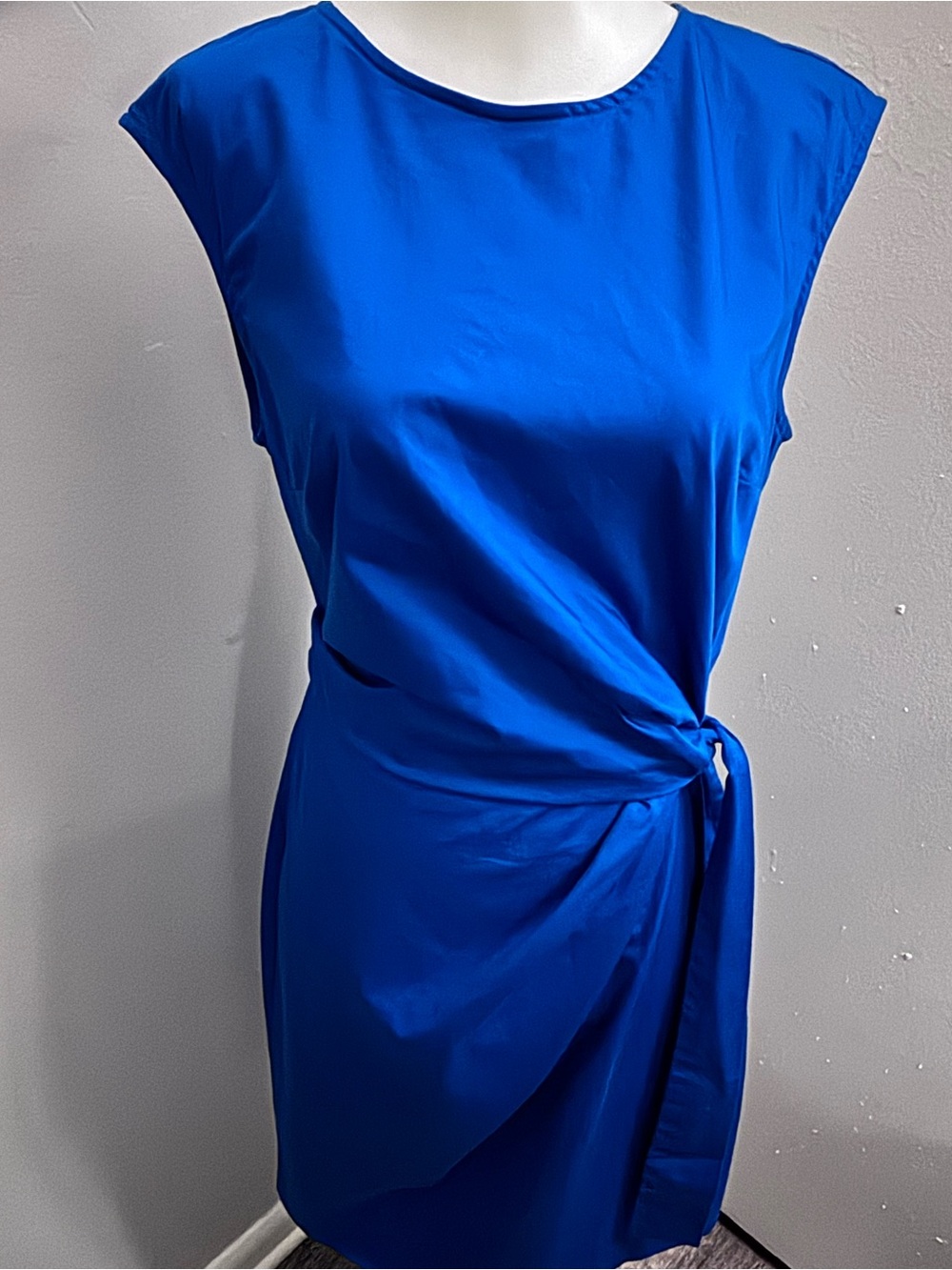 Ann Taylor Cobalt Blue Tie-Waist Midi Dress - Picture 4 of 12